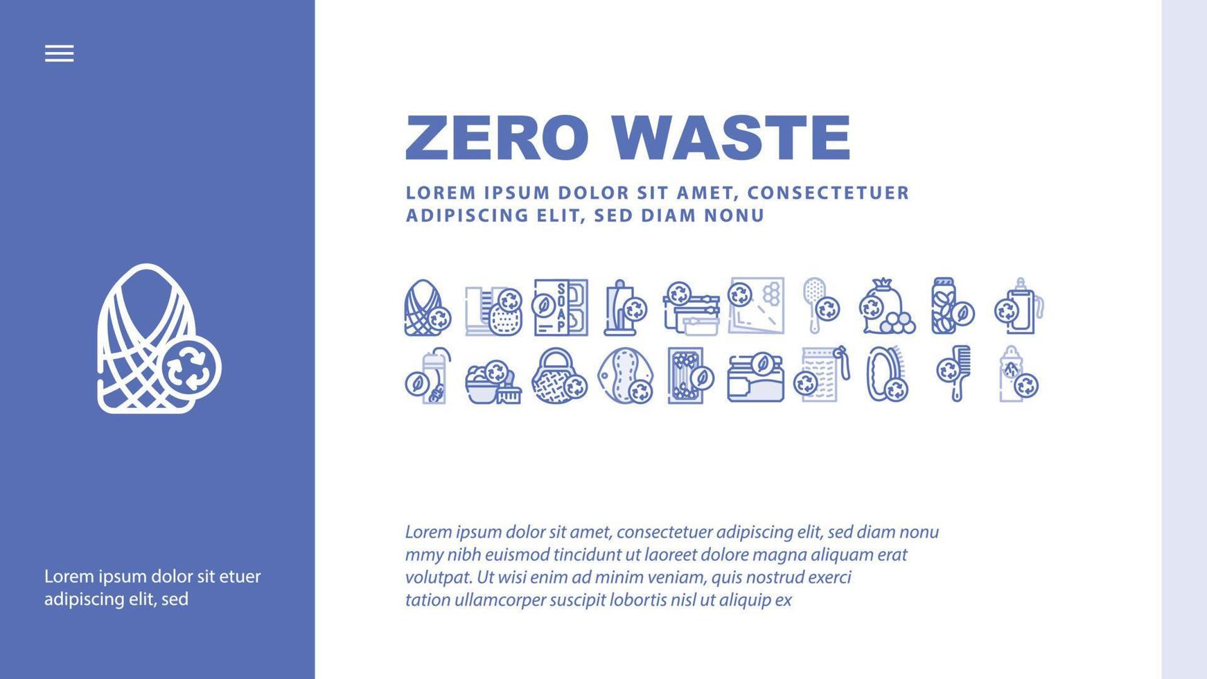 Zero Waste Products Landing Header Vector