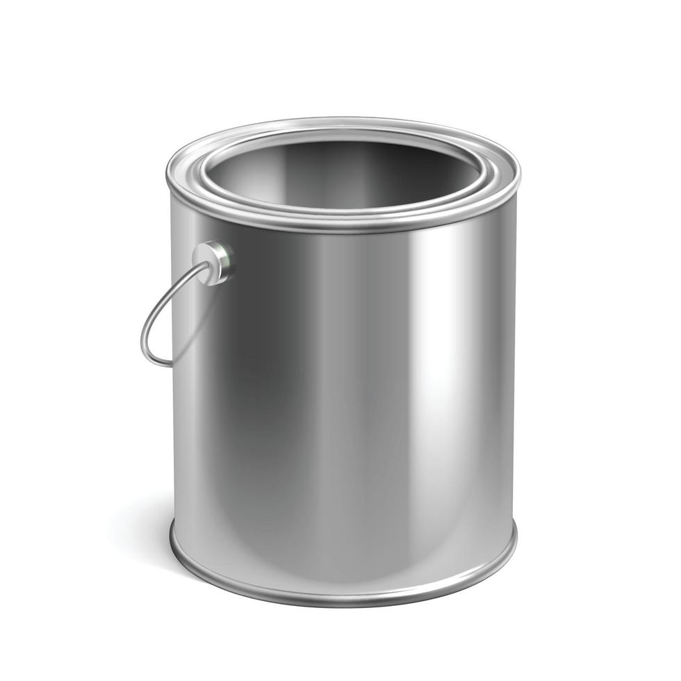 Paint Empty Bucket Package With Handle Vector