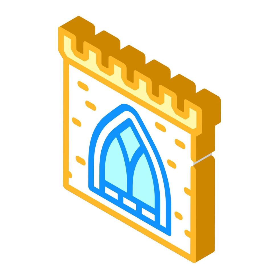 ventana del antiguo castillo icono isométrico ilustración vectorial vector