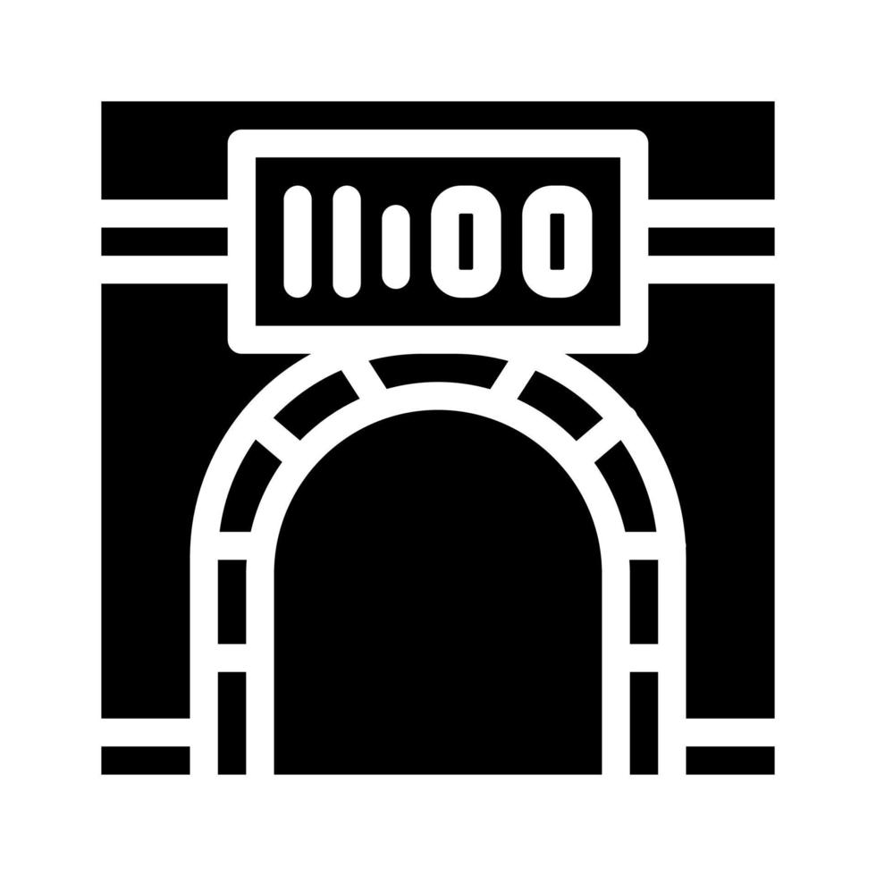 metro underground clock glyph icon vector illustration