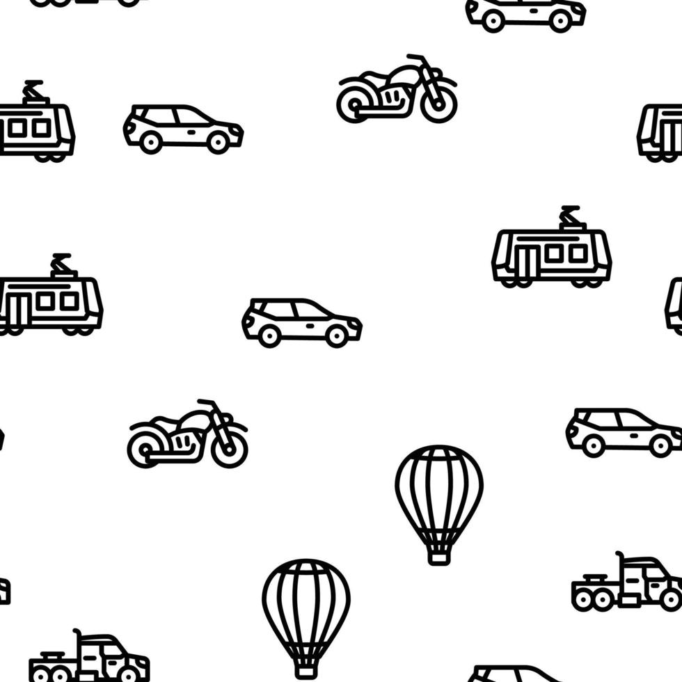 Transport Vehicle And Flying Vector Seamless Pattern