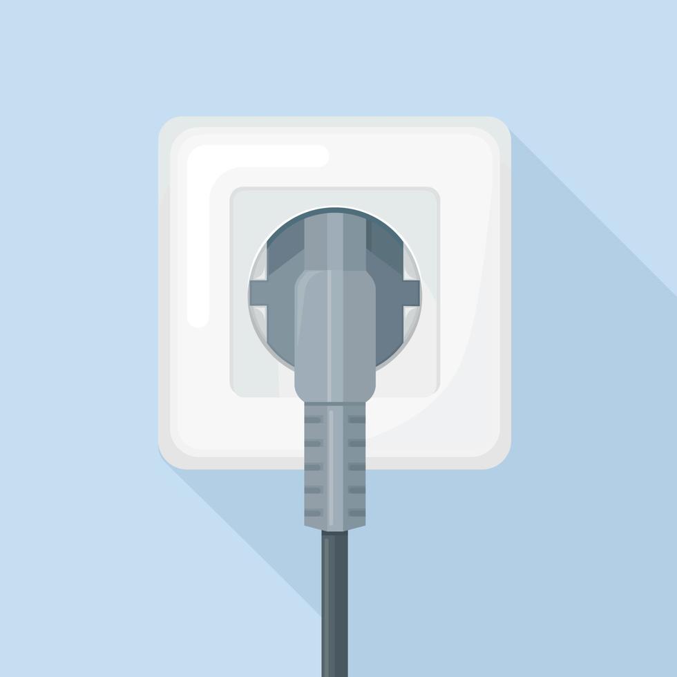 Socket with plug. Electricity. Home electrical connect and disconnect