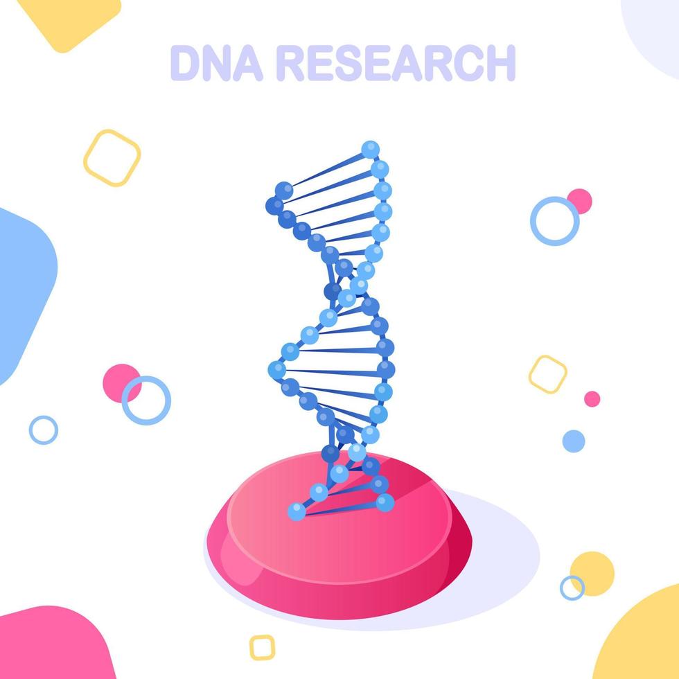 estructura de adn isométrica. concepto de biotecnología científica. diseño vectorial vector