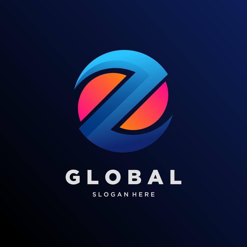 Logo company colorful gradient style vector