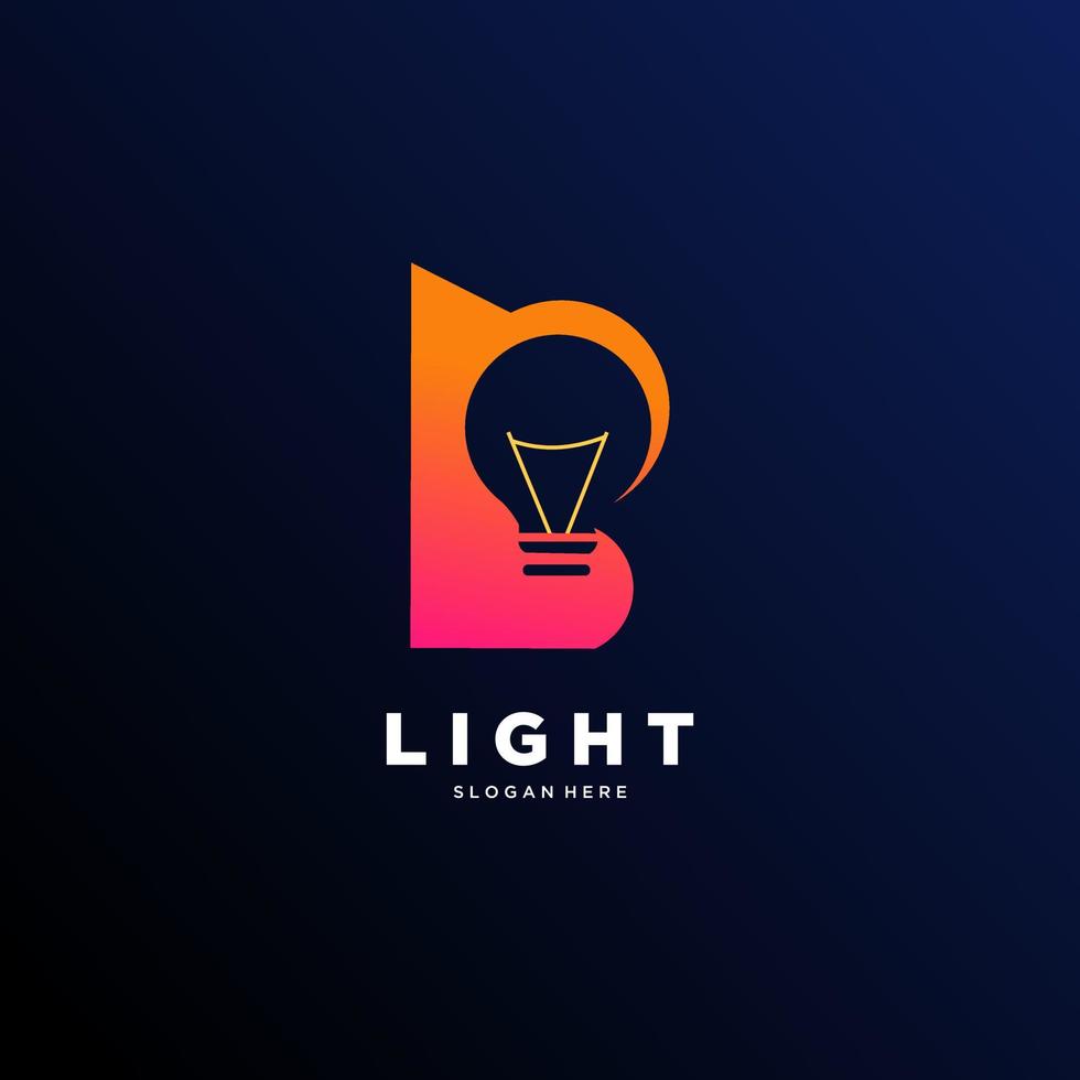 Logo light company colorful gradient style vector