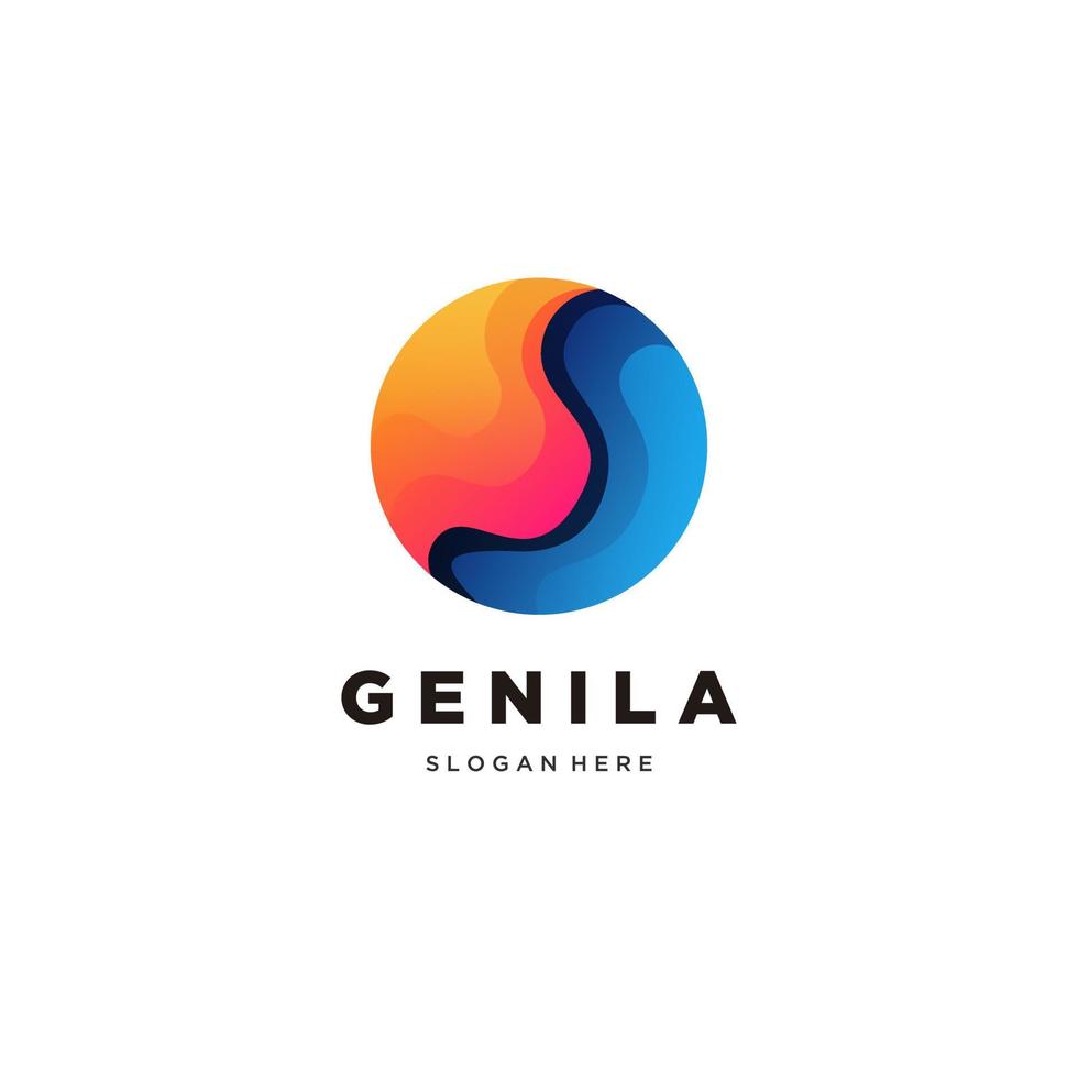 Logo ball company colorful gradient style vector
