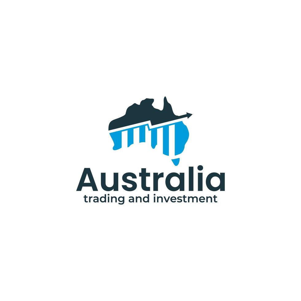 vector de diseño de logotipo de inversión y comercio de australia