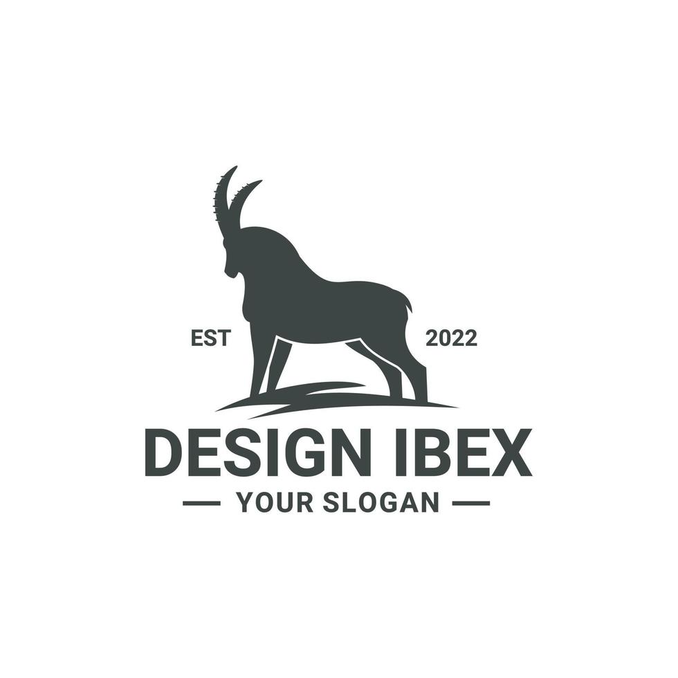 vector de símbolo de diseño de logotipo de montaña ibex