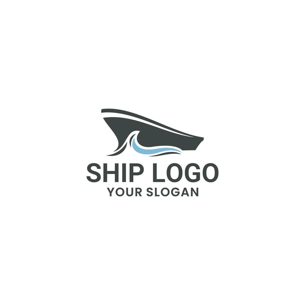 ship and splash water logo design vector