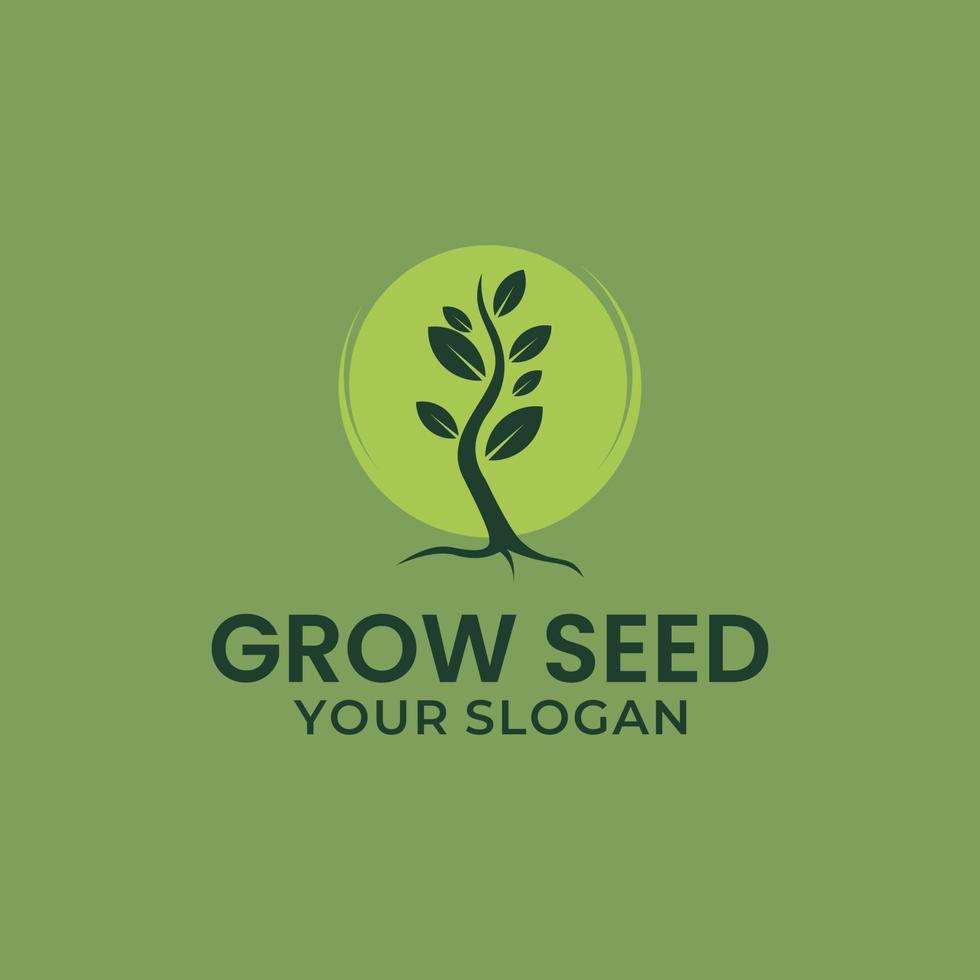 vector de símbolo de diseño de logotipo de crecimiento de planta