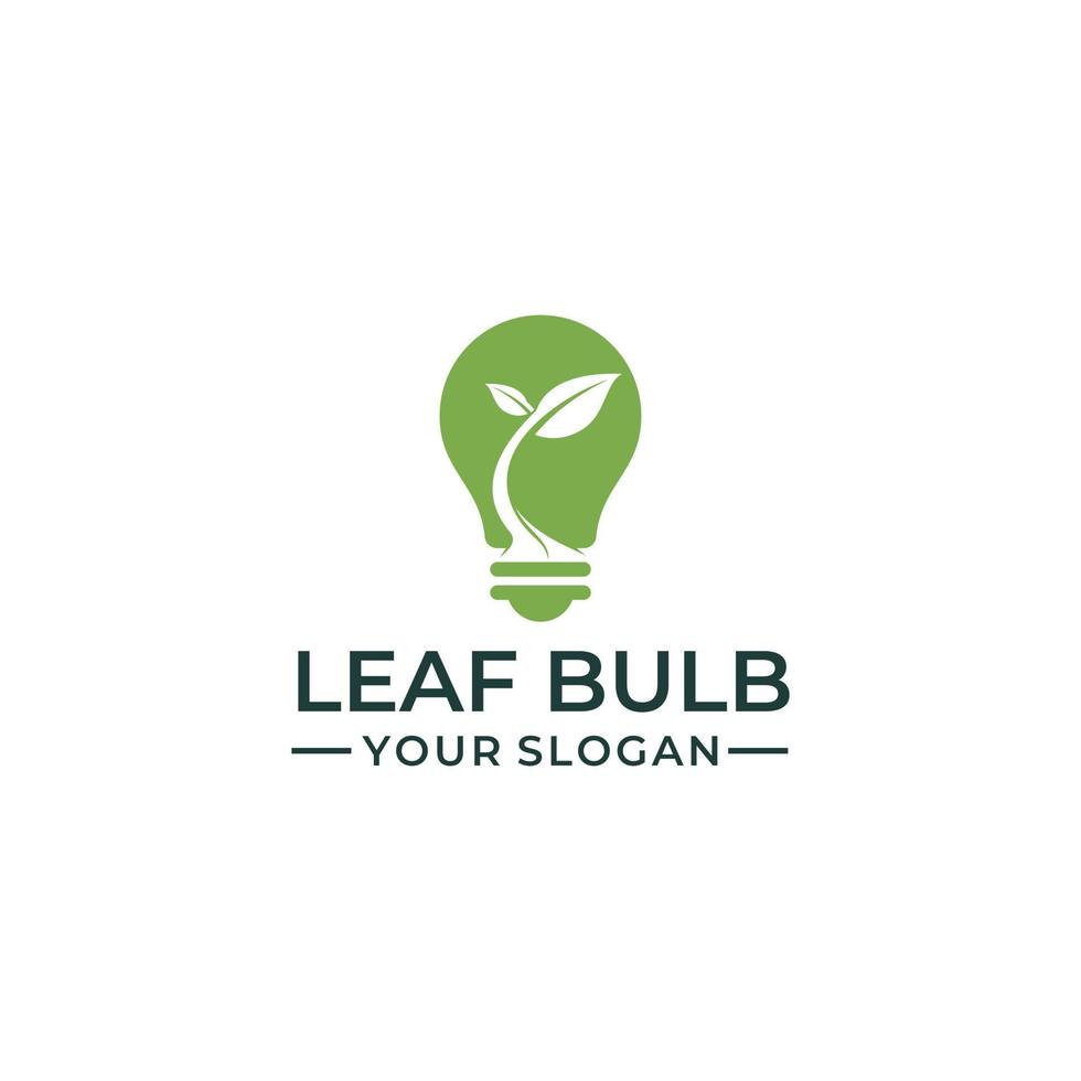 leaf bulb logo design, life, grow, save, symbol vector