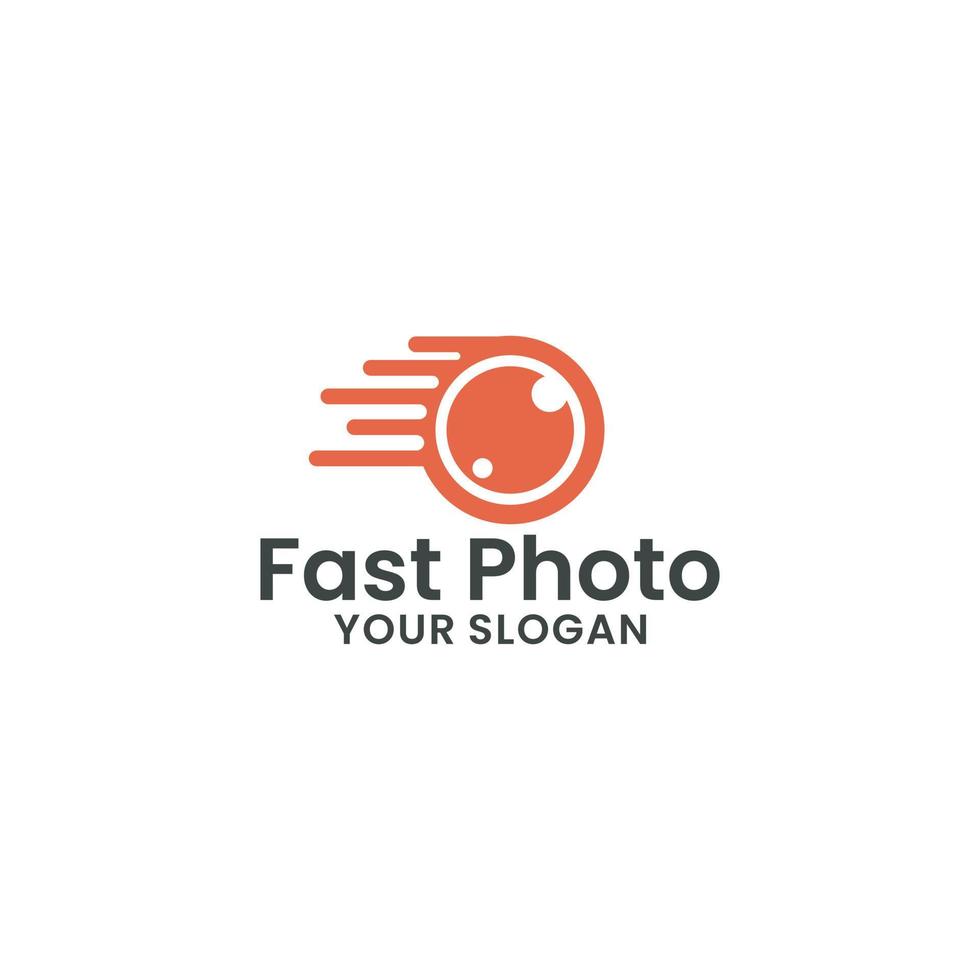 vector de diseño de logotipo de foto rápida