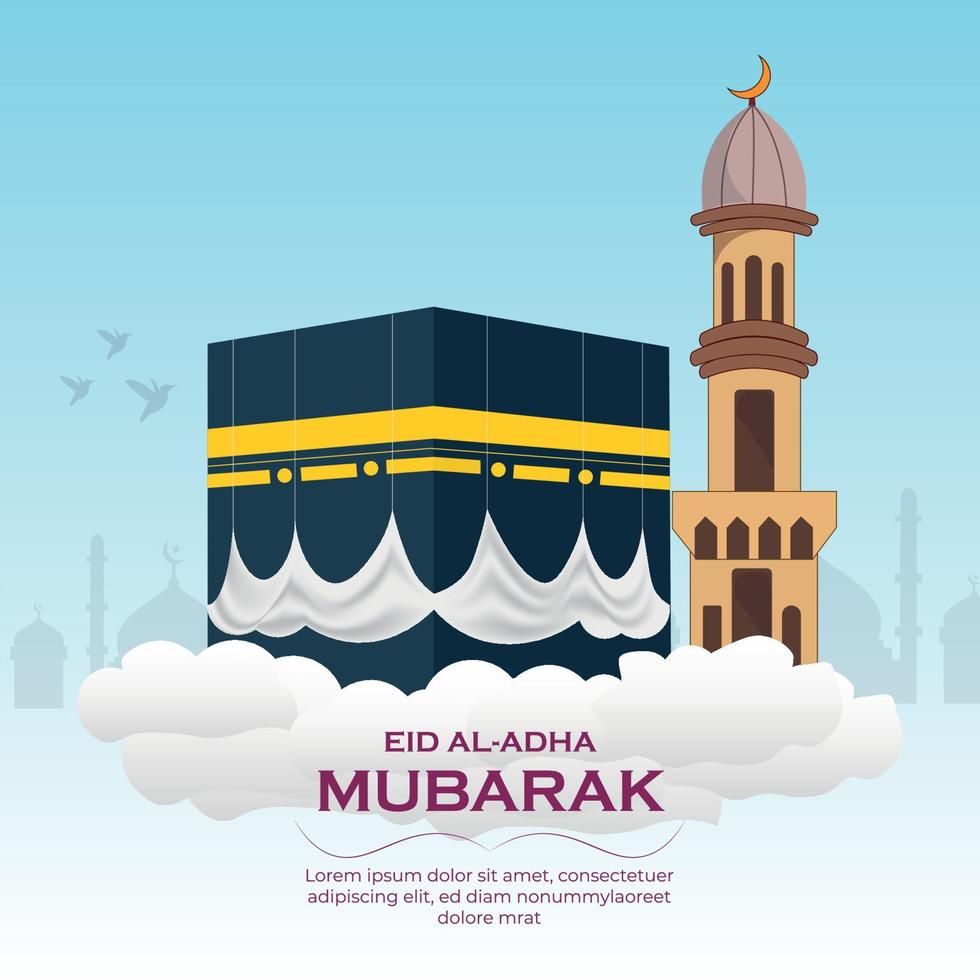 Islamic hajj pilgrimage illustration for hajj and eid al Adha vector