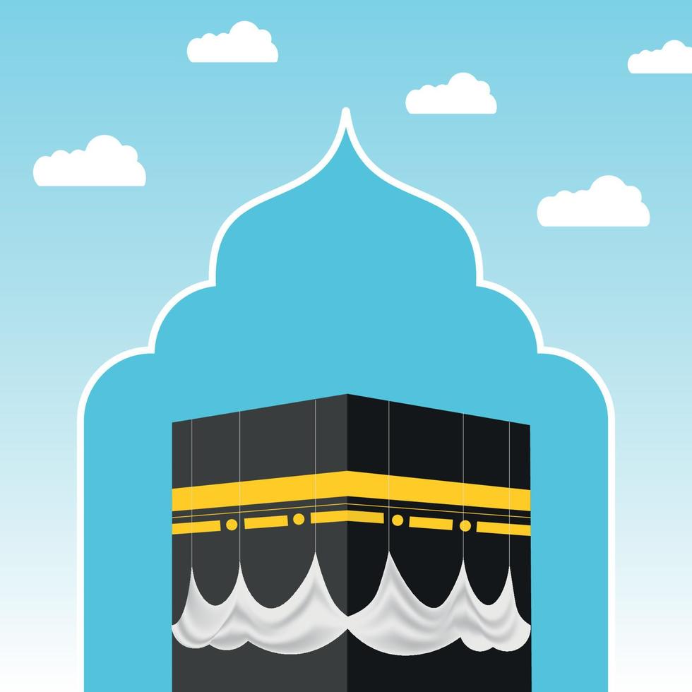 Islamic hajj pilgrimage illustration for hajj and eid al Adha vector
