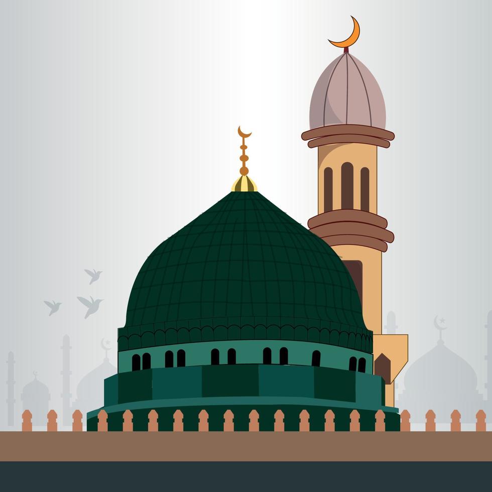 ilustración de peregrinación islámica de madina para hajj y eid al adha vector