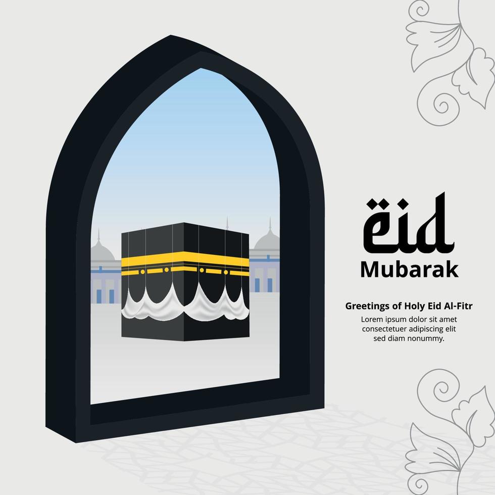 Eid al Adha Mubarak Islamic Festival Social Media Post Design vector