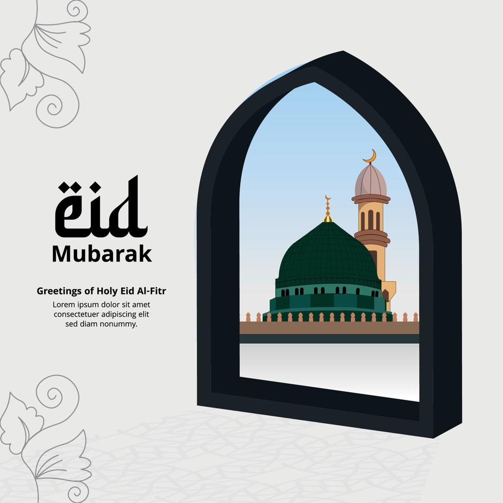 diseño de publicación en redes sociales del festival islámico eid al adha mubarak vector