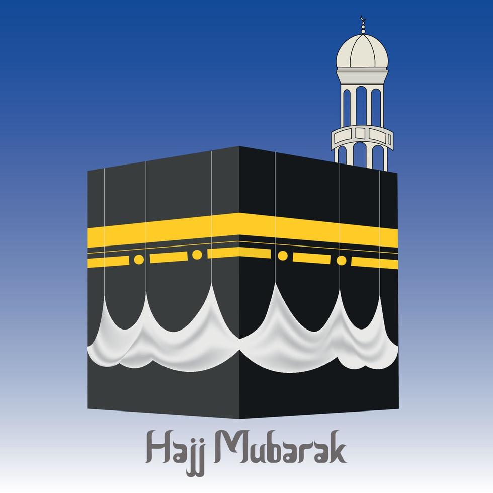 ilustración de peregrinación hajj islámico para hajj y eid al adha vector