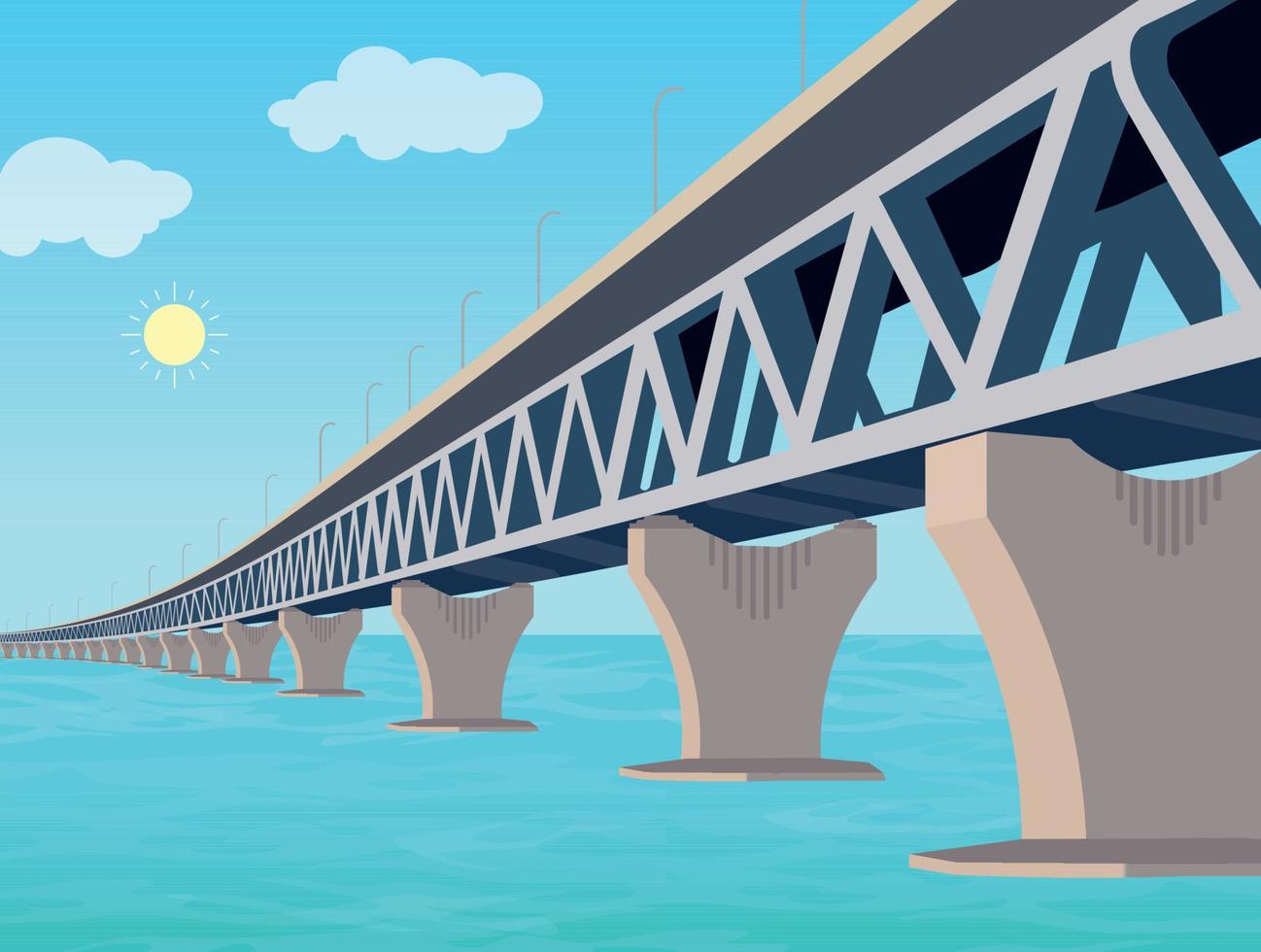 ilustración del puente padma de bangladesh vector