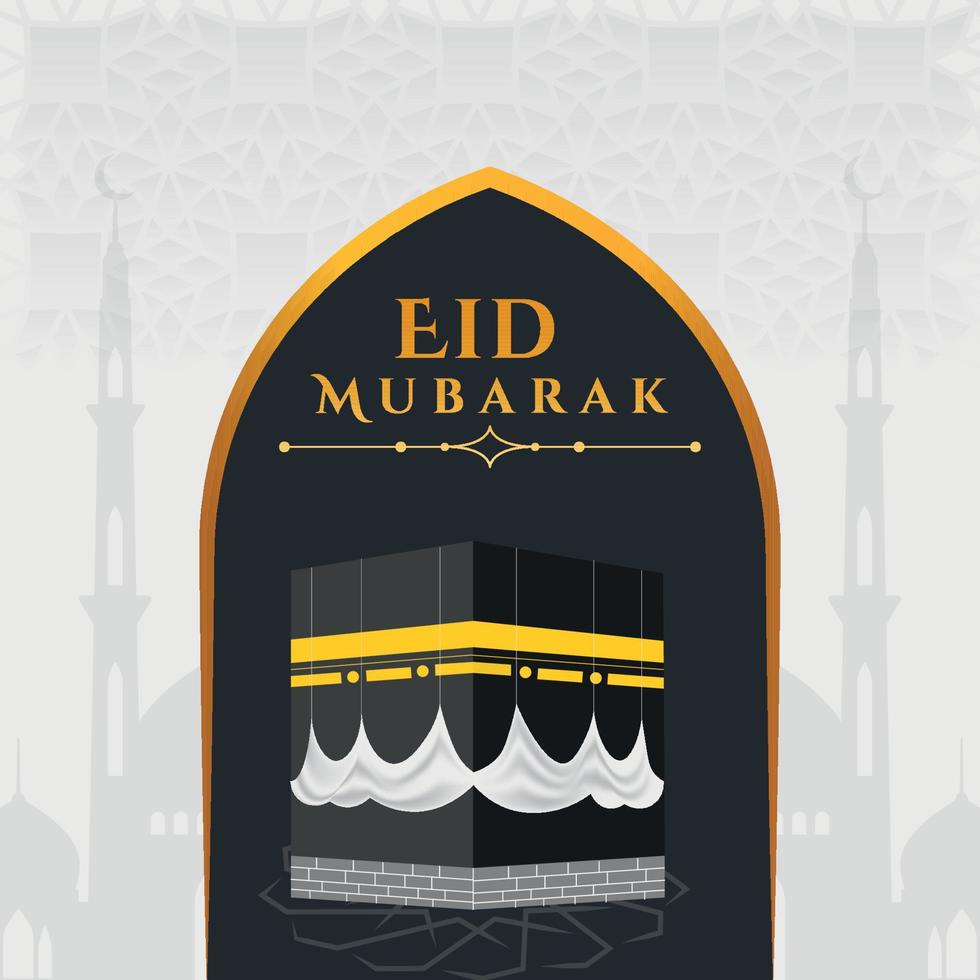 Islamic hajj pilgrimage illustration for hajj and eid al Adha vector