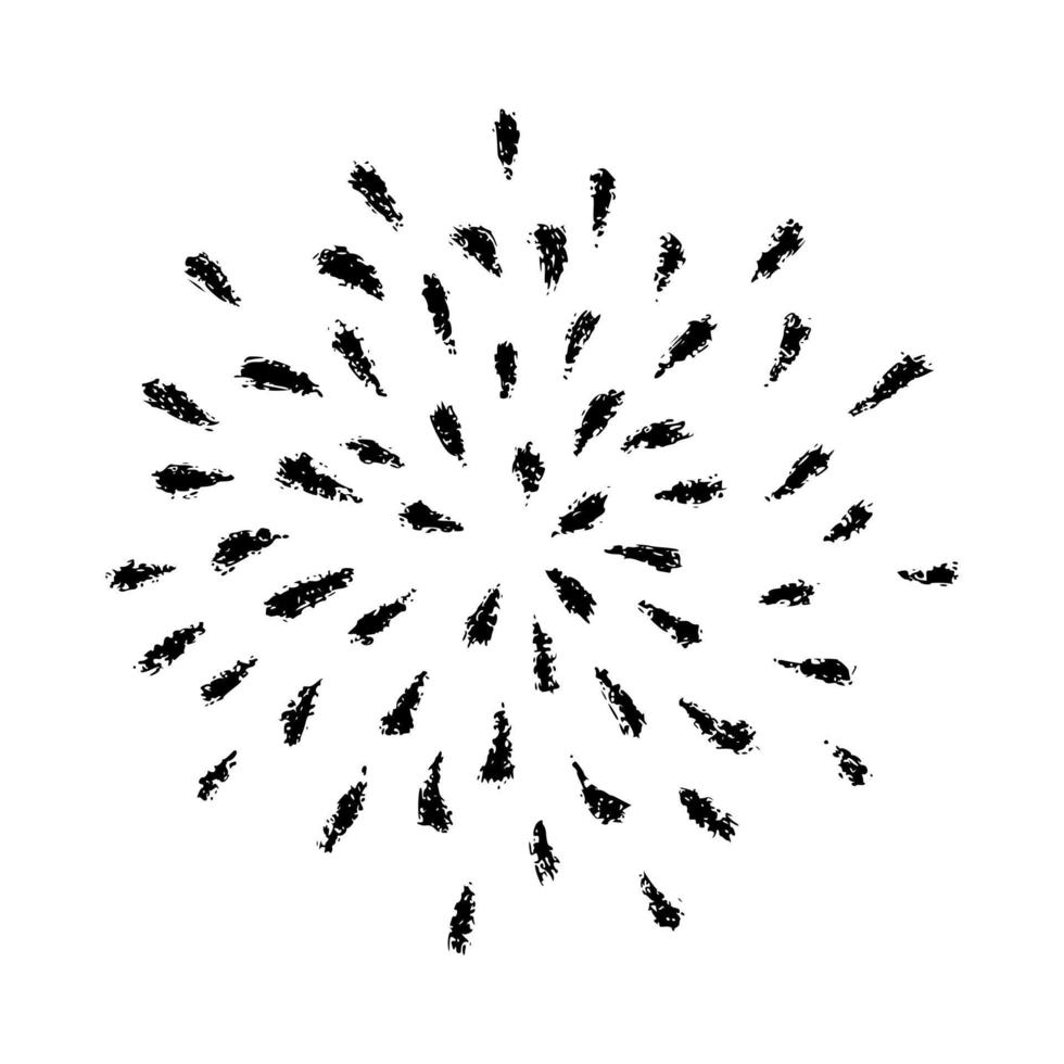 Retro doodle sunburst vector icon. Hand drawn explosion design element.