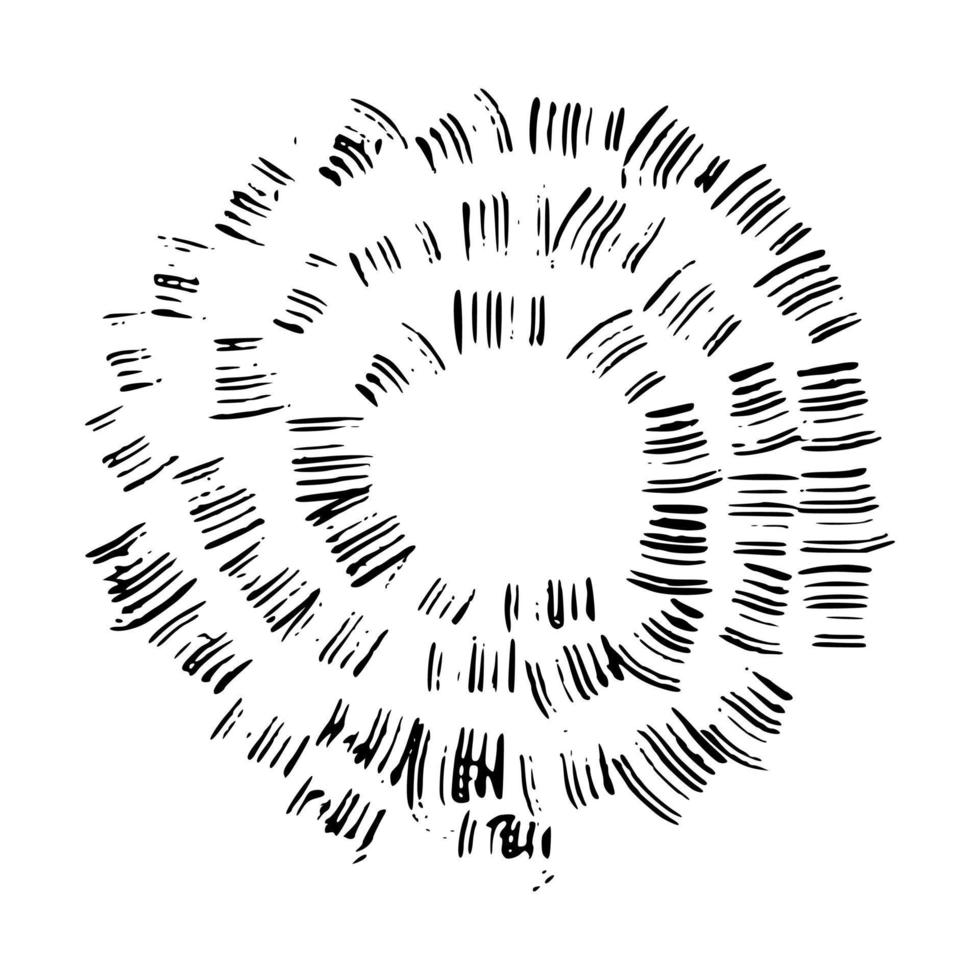 Retro doodle sunburst vector icon. Hand drawn explosion design element.