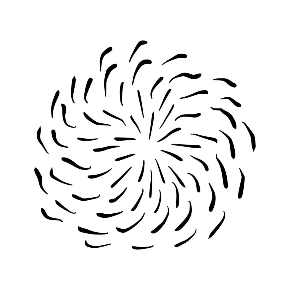 Retro doodle sunburst vector icon. Hand drawn explosion design element.