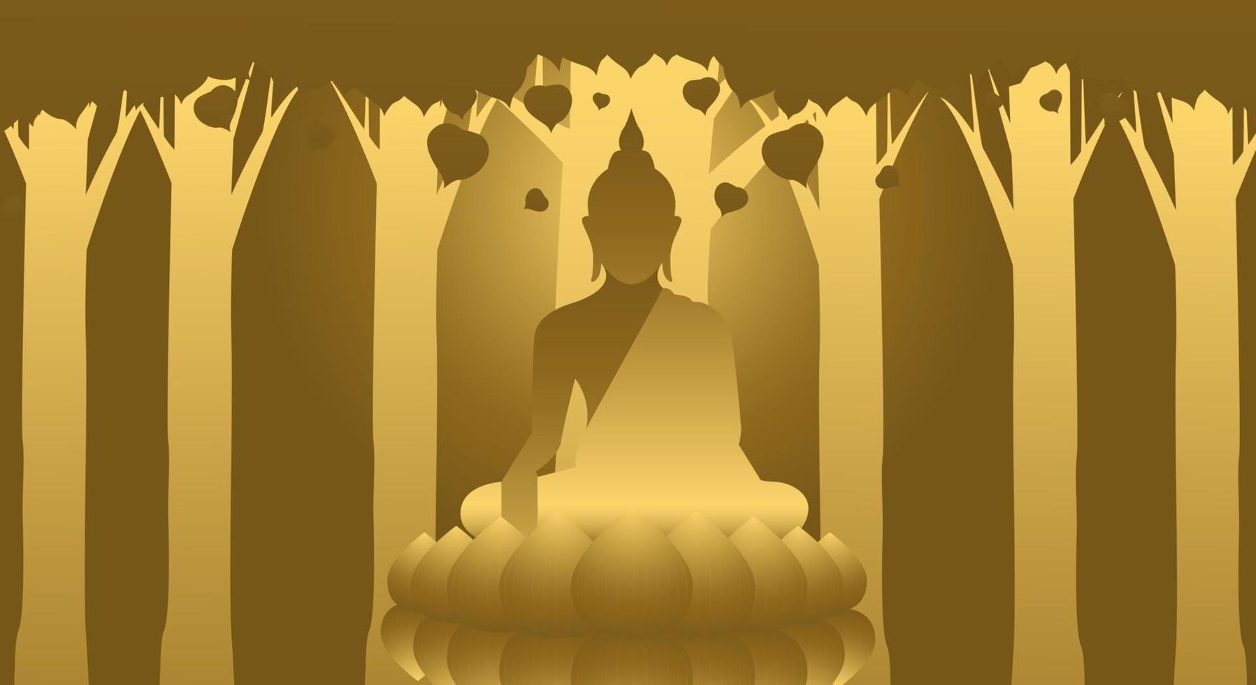 fondo para el día makha bucha, día vesak, atthami puja, asanha bucha. vector