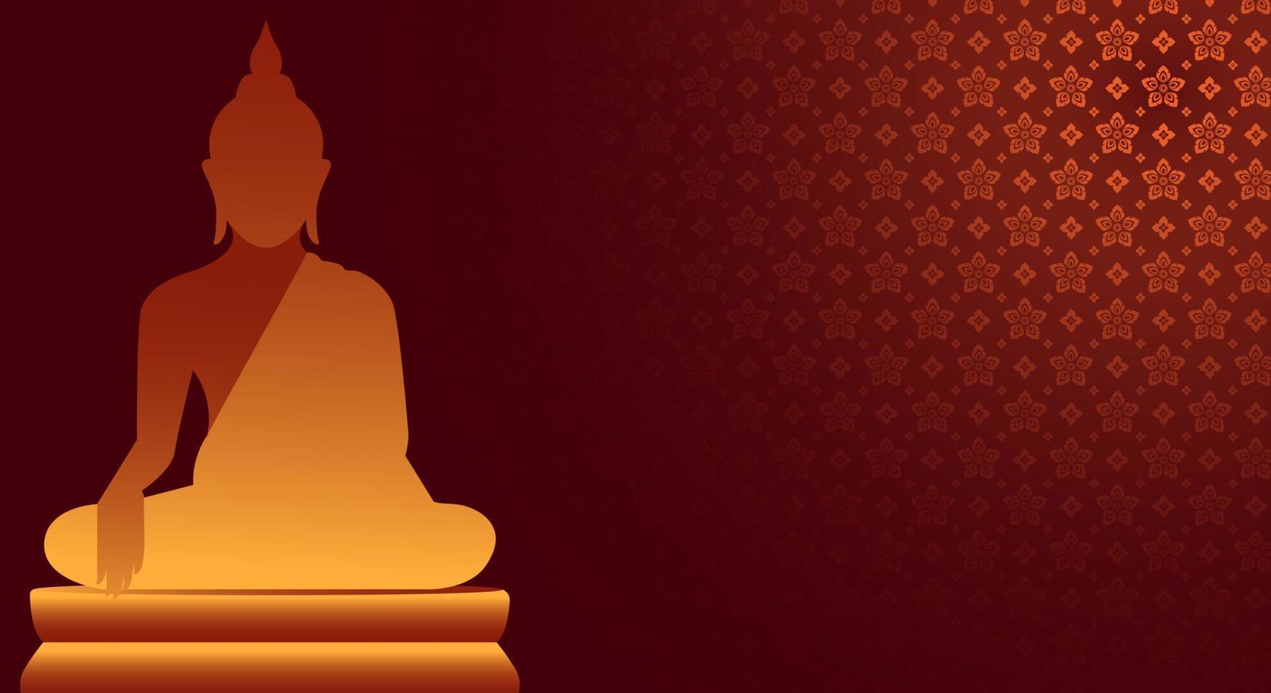 fondo para el día makha bucha, día vesak, atthami puja, asanha bucha. vector