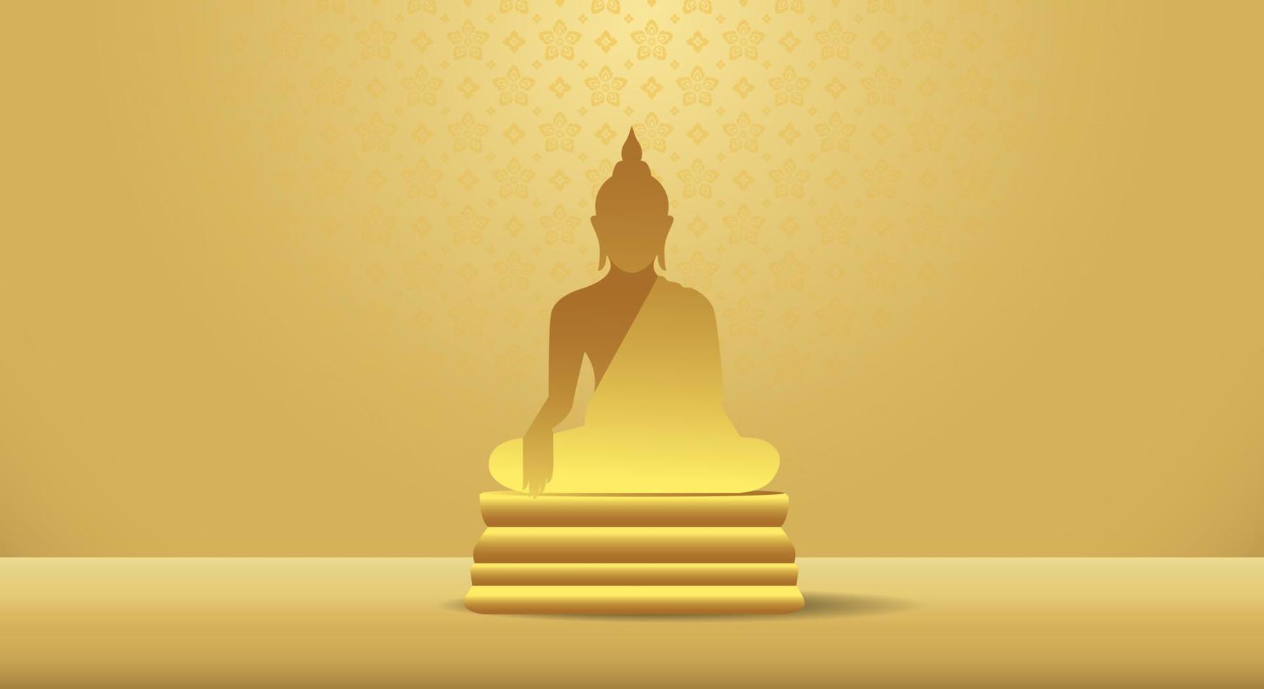 fondo para el día makha bucha, día vesak, atthami puja, asanha bucha. vector