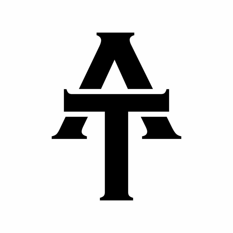 Letter AT TA Logo vector illustration