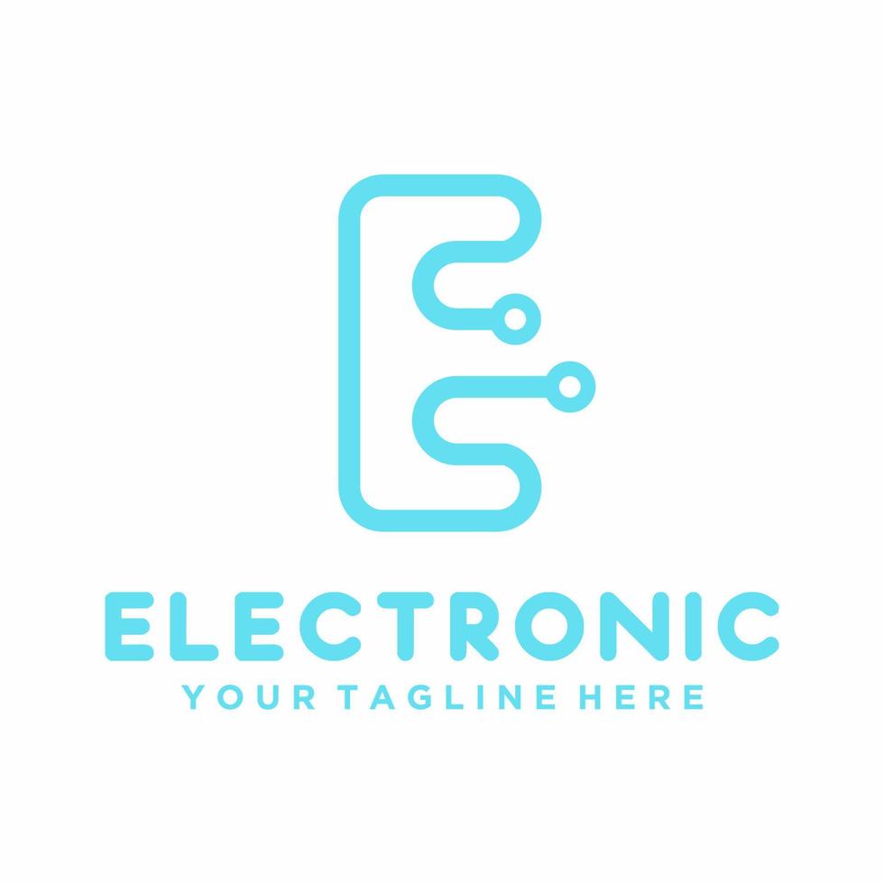e logotipo eléctrico vector