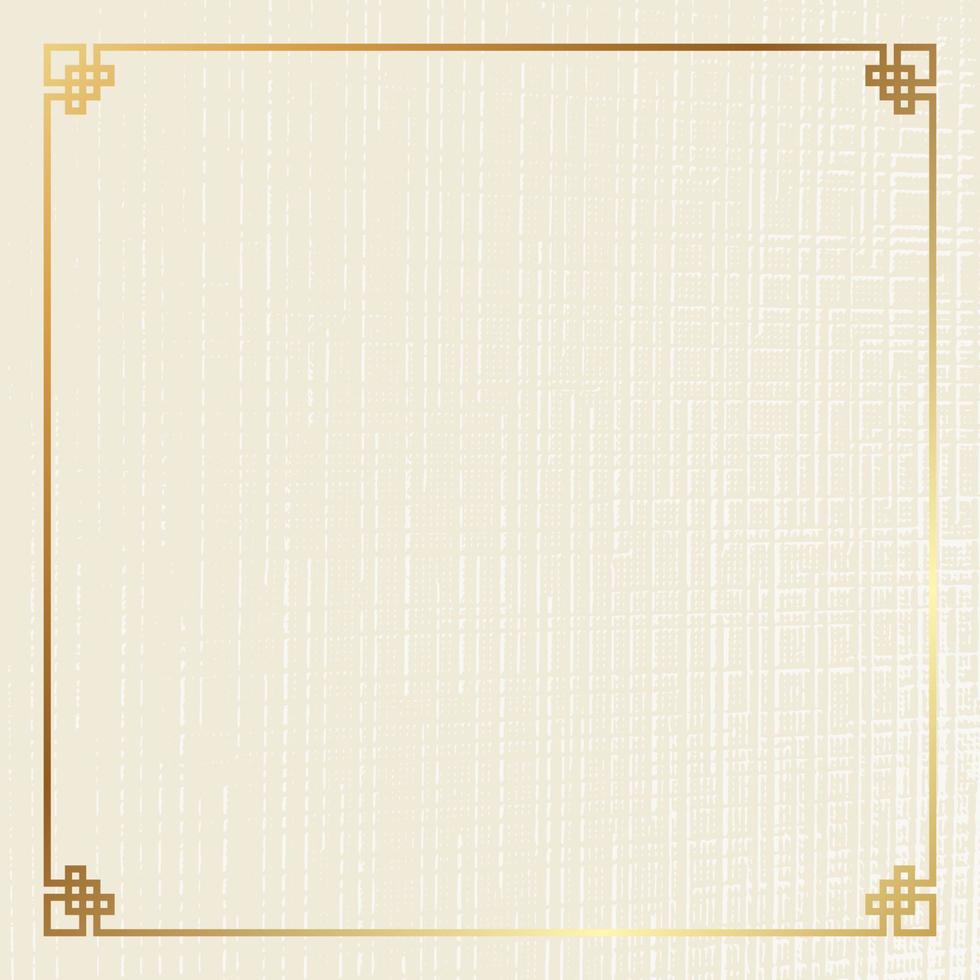 Banner template for Chinese New Year design with frame with traditional patterns. Vector illustration