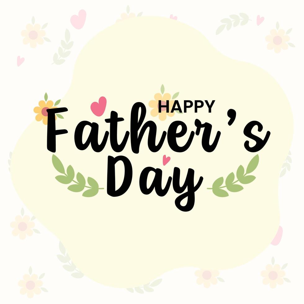 Happy Father's Day hand lettering flat design vector