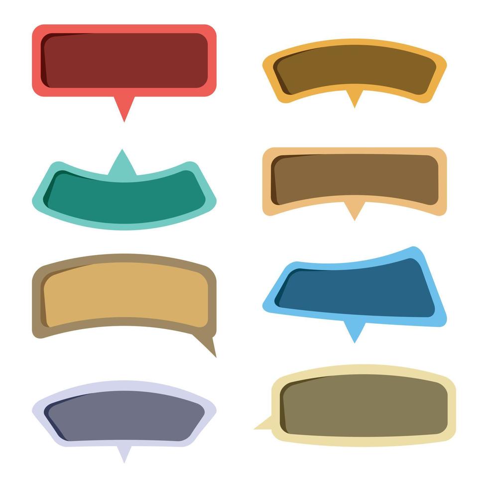 Set of Retro Speech bubble flat illustration vector