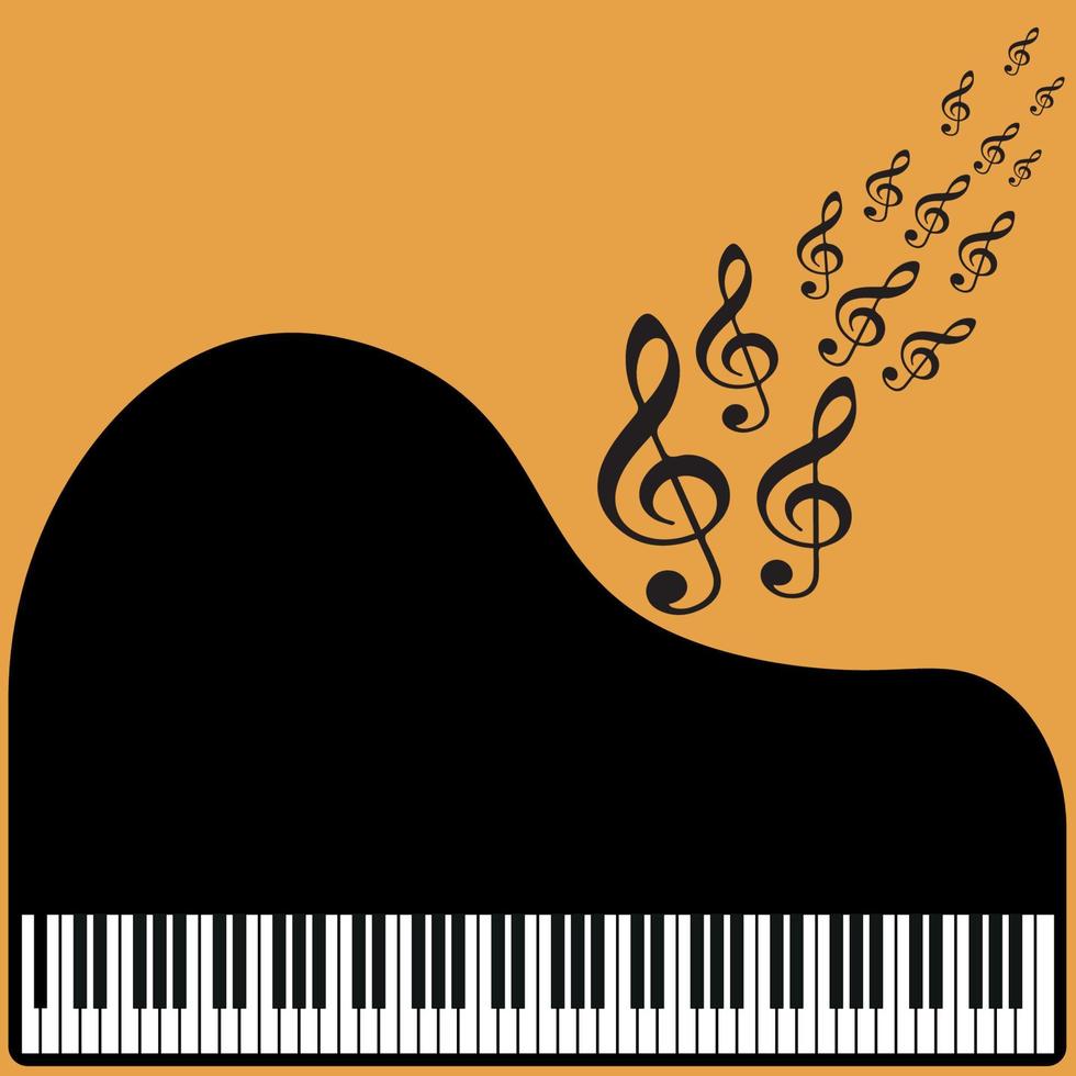 Musical background, with piano and music notes with copy space vector