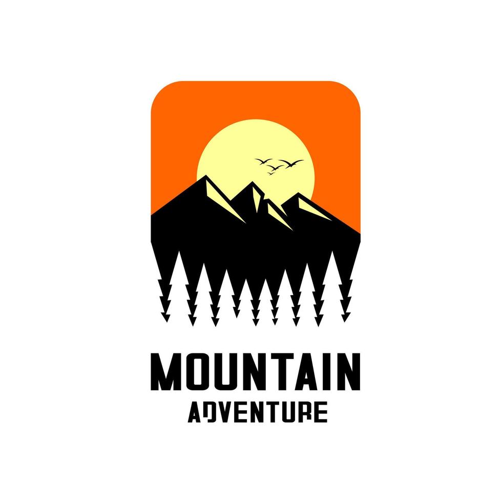 SUNSET AND MOUNTAIN VECTOR