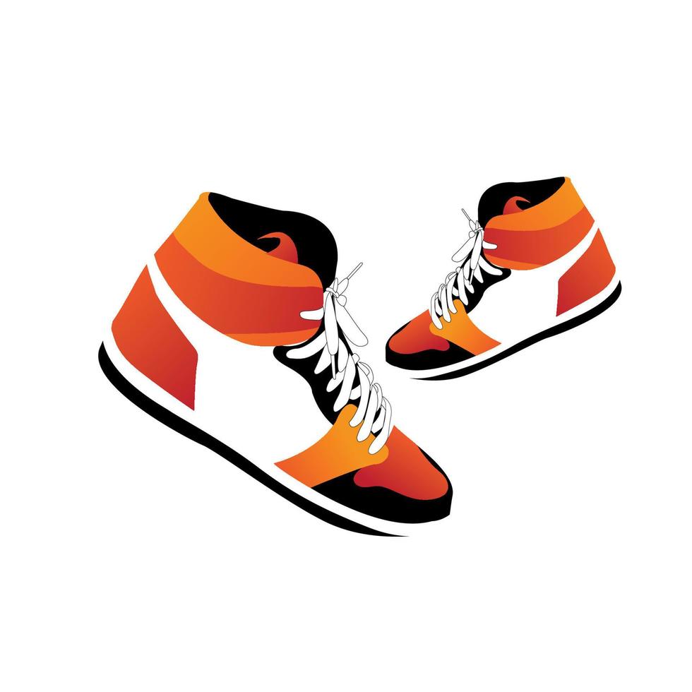 White Sneakers Or shoe Design Vector Illustration