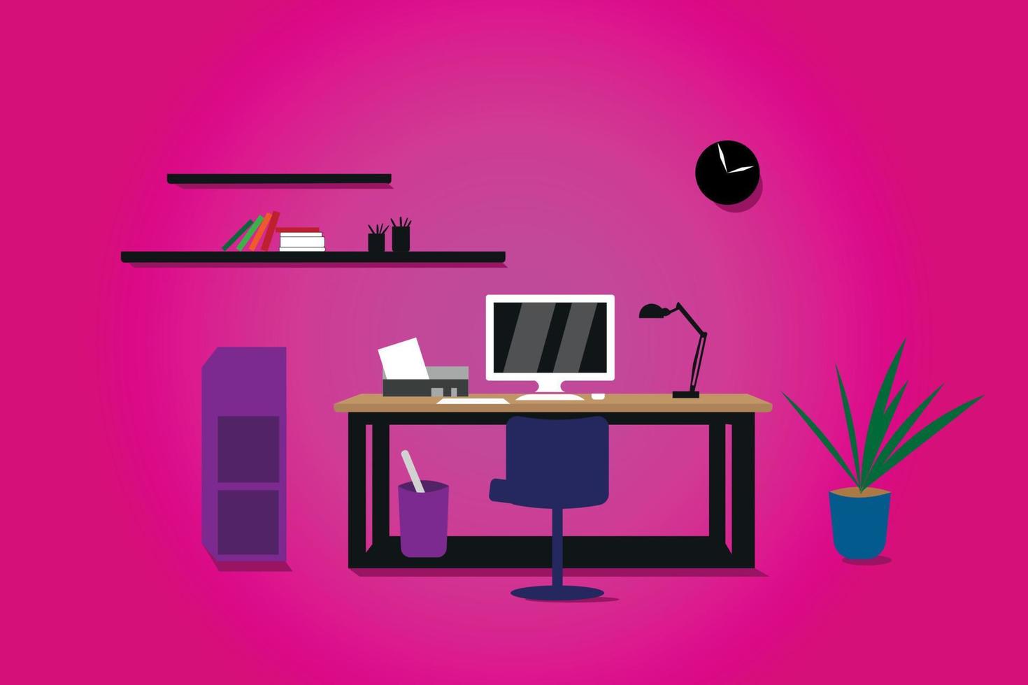 Computer Setup Landscape Design vector