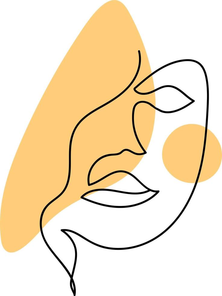 Woman Face Line Art vector