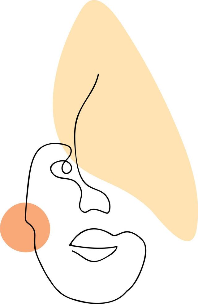 Woman Face Line Art vector