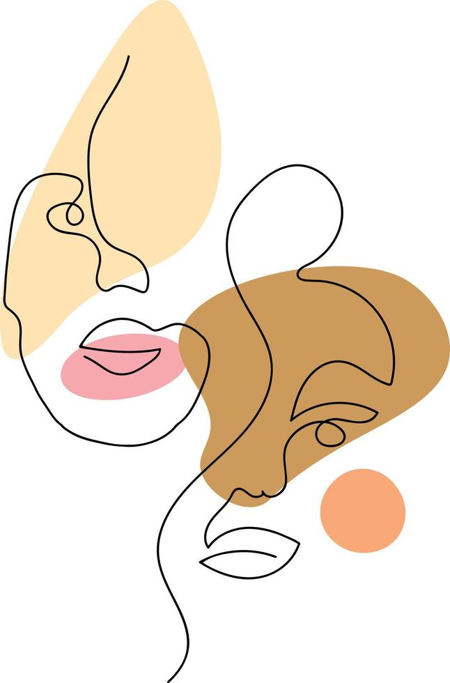 arte de línea de cara de mujer vector