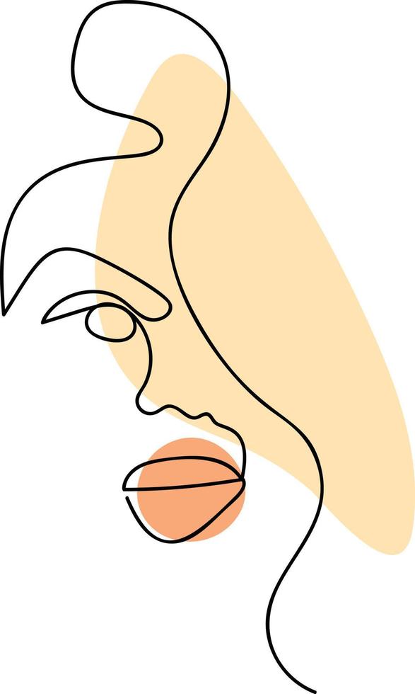 Woman Face Line Art vector