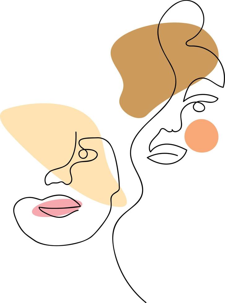 Woman Face Line Art vector
