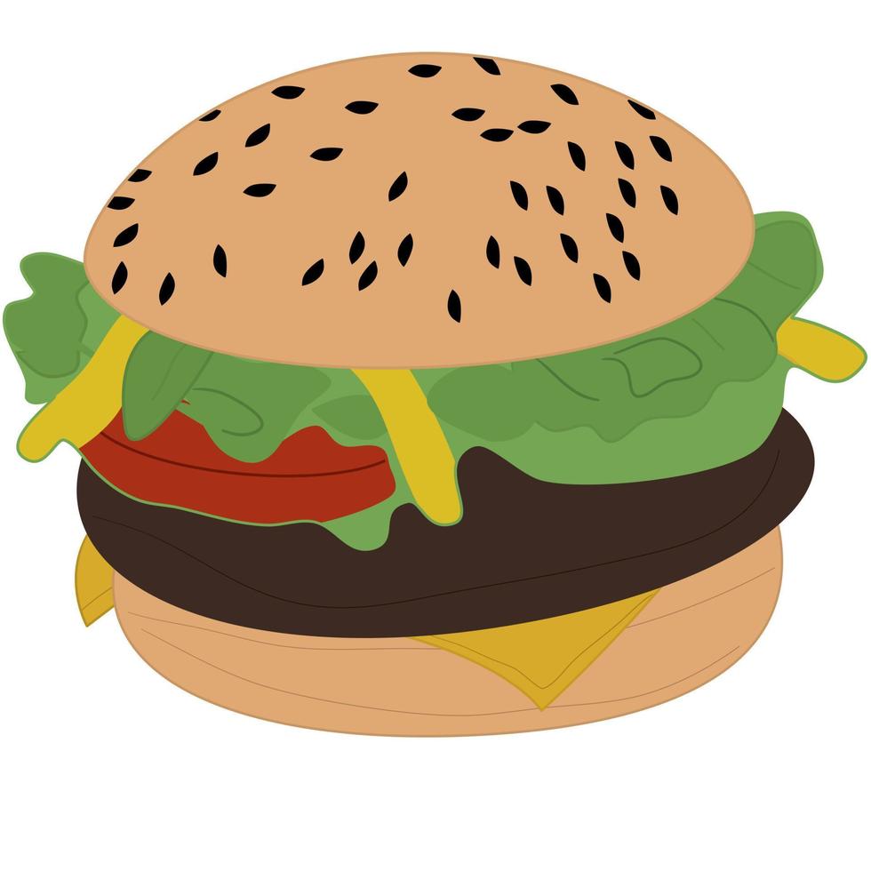 Hamburger isolated on white background vector