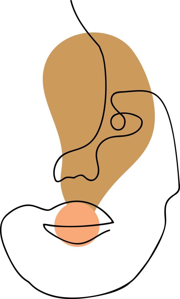 Woman Face Line Art vector
