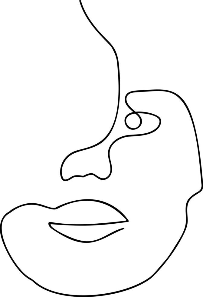 Woman Face Line Art vector