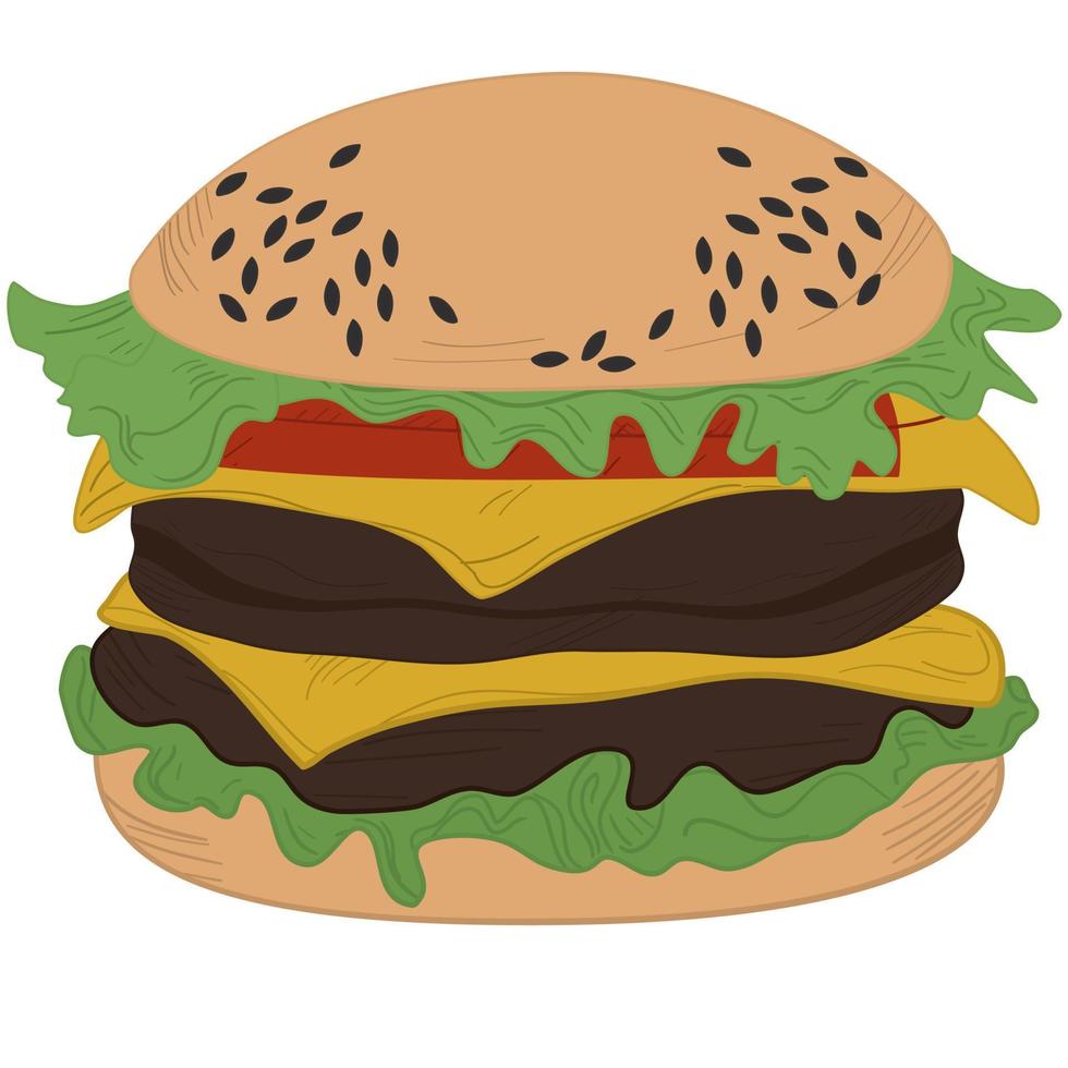 Hamburger isolated on white background vector