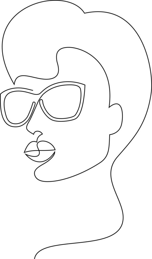 Woman Face Line Art vector