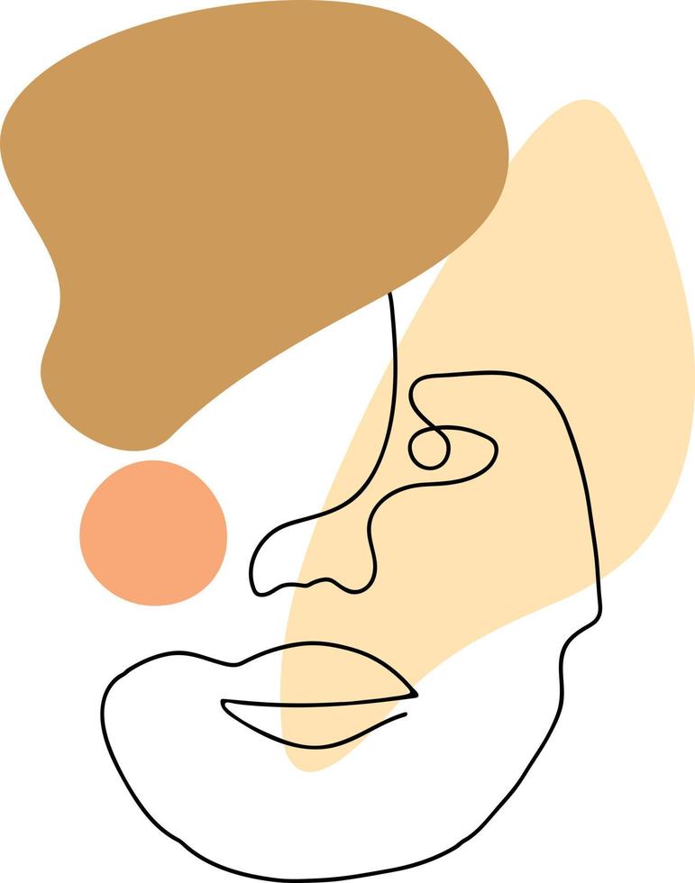 Woman Face Line Art vector